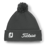 Titleist Tour Pom Pom Knit Beanie-Charcoal/White