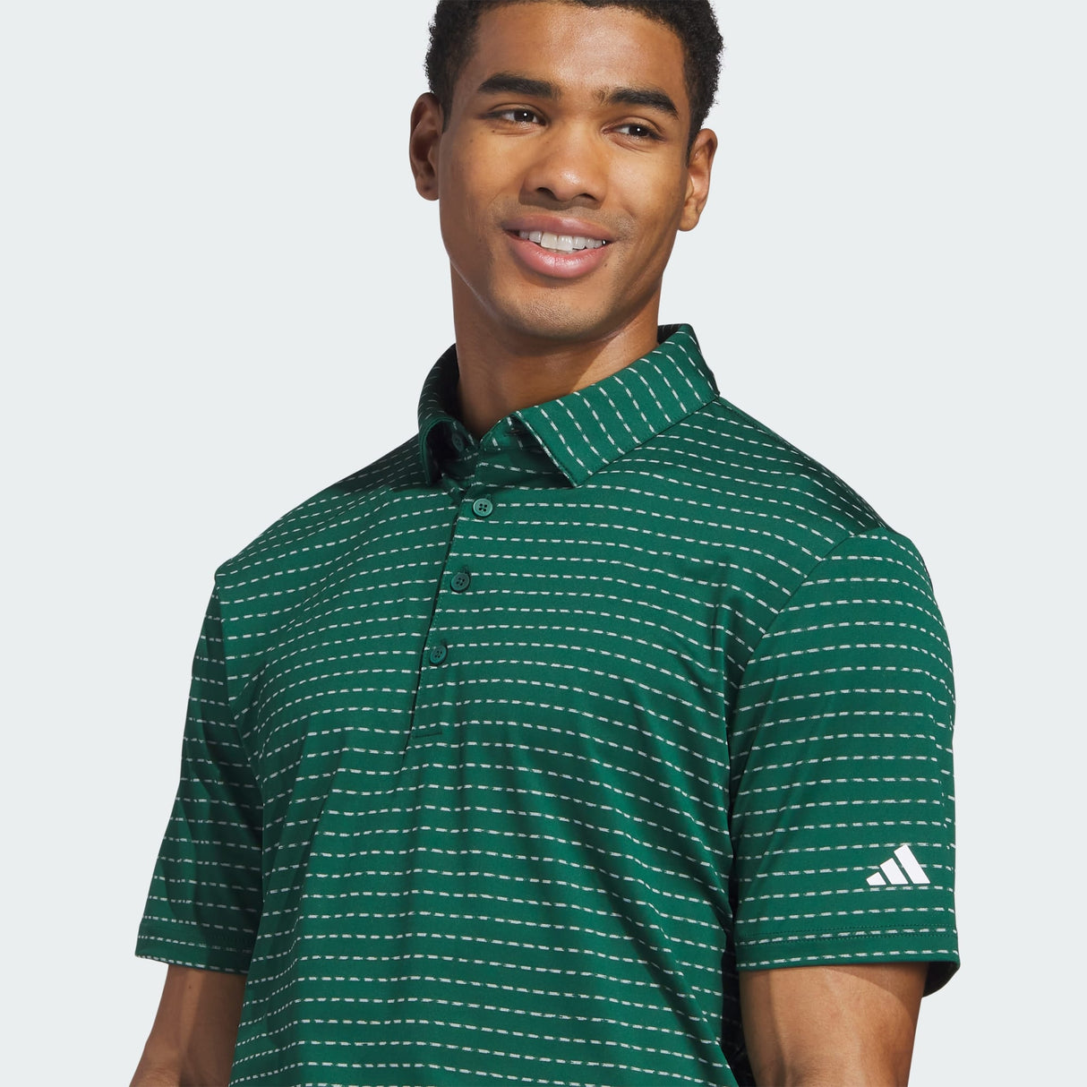 Adidas Ultimate365 Dash Stripe Polo-Collegiate Green / White