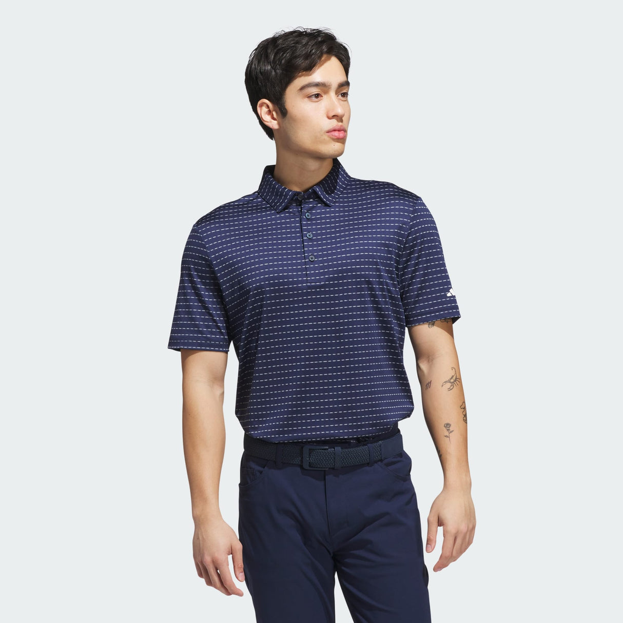 Adidas Ultimate365 Dash Stripe Polo-Collegiate Navy / White