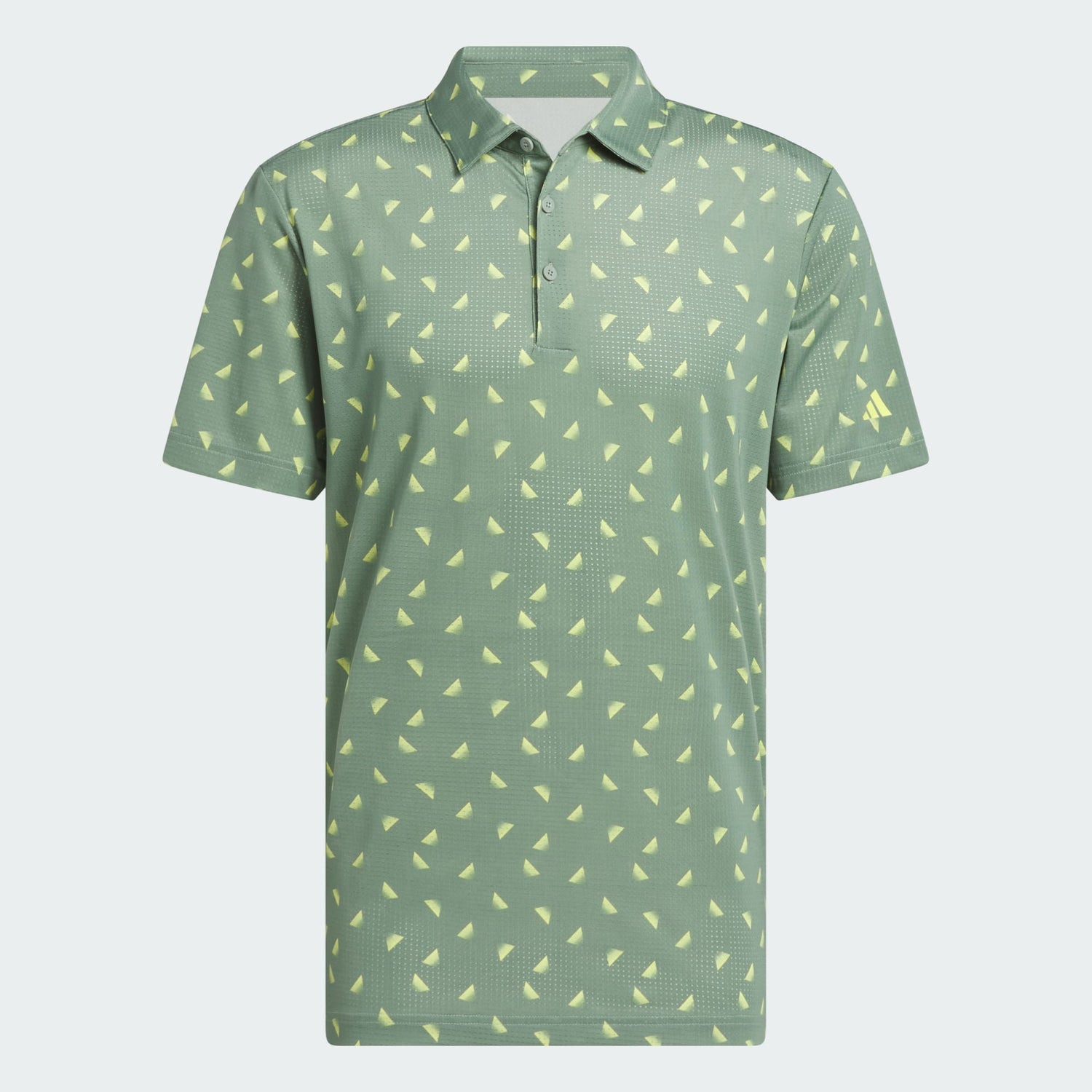 Adidas Ultimate365 Printed Mesh Polo-Silver Green / Pure Sulfur