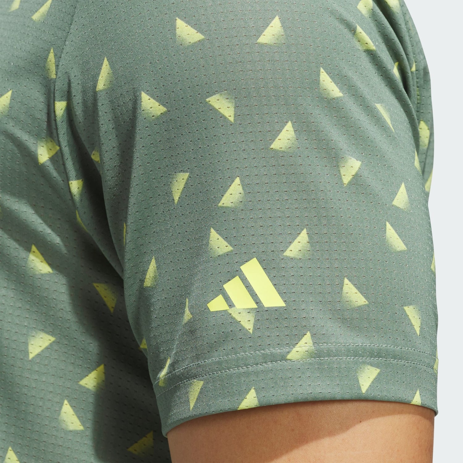 Adidas Ultimate365 Printed Mesh Polo-Silver Green / Pure Sulfur