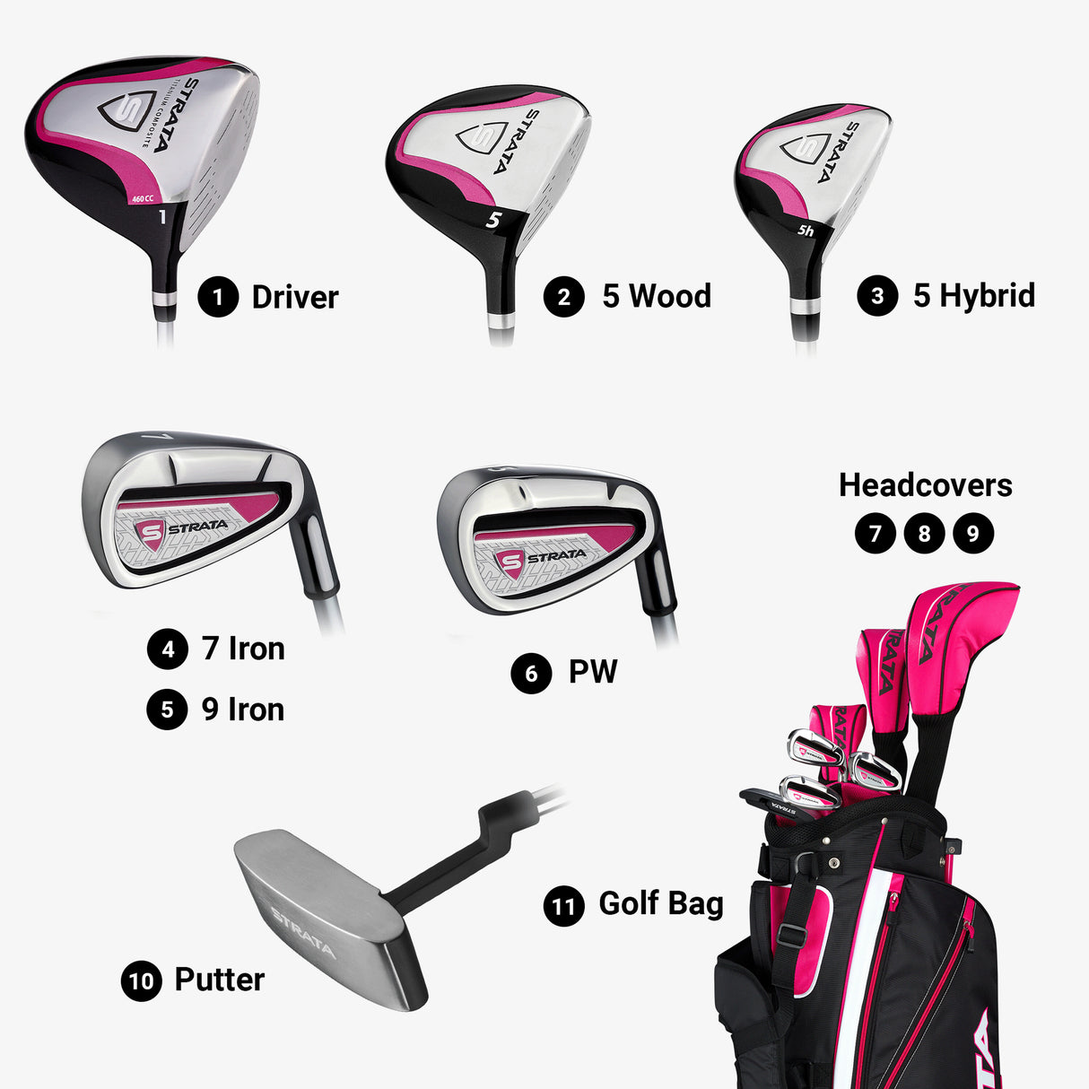 Strata Women’s Strata 11-Piece Complete Golf Club Set