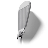 Metallic shower head on a white background