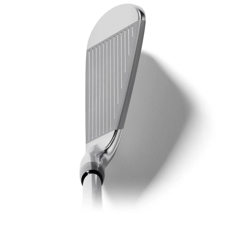 Metallic shower head on a white background