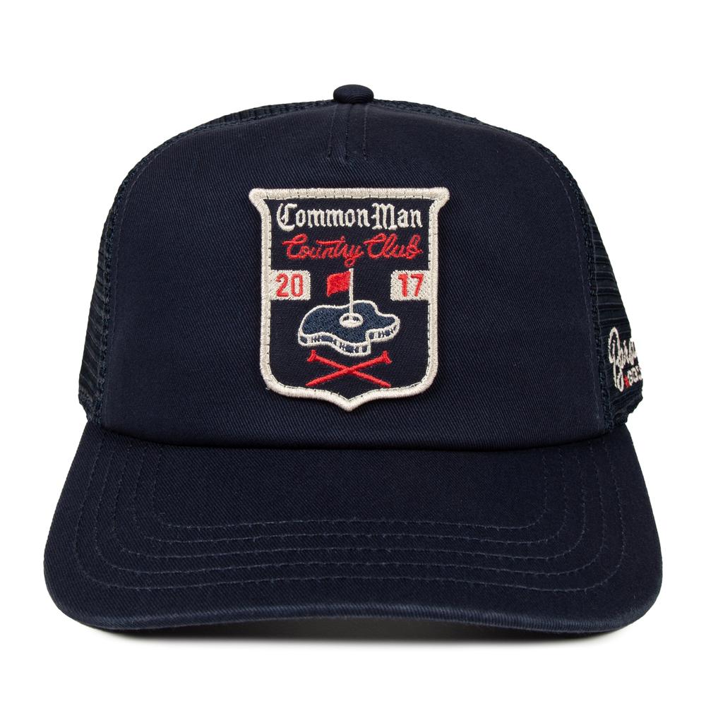 Barstool Golf Common Man Country Club Patch Trucker Hat Snapback-Navy